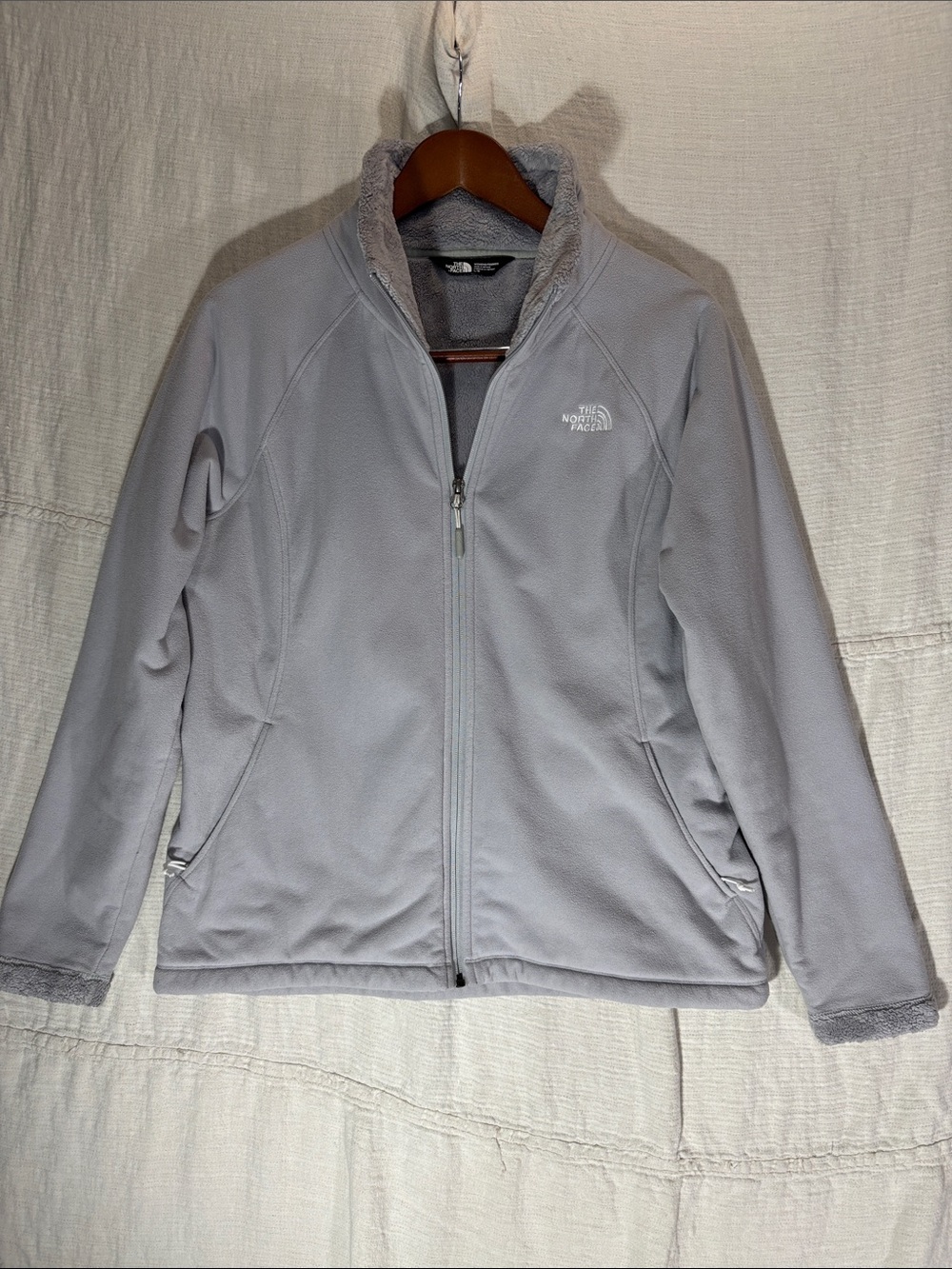 The North Face Women’s Apex Barrier Soft Shell Gray Fleece Full-Zip Jacket L - Picture 1 of 10
